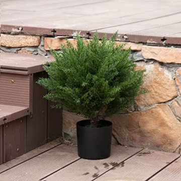 Weitaisi 17" Artificial Cedar Topiary - UV-Proof Outdoor Shrub