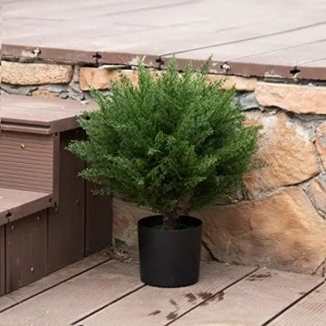 Weitaisi 17" Artificial Cedar Topiary - UV-Proof Outdoor Shrub