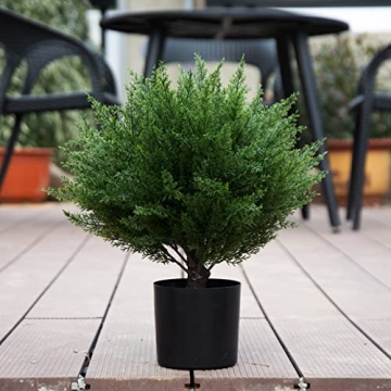 Weitaisi 17" Artificial Cedar Topiary - UV-Proof Outdoor Shrub