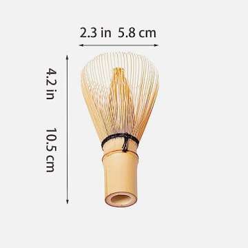 ARTDOU Golden Bamboo Matcha Green Tea Whisk Chasen, Matcha Stirrer Traditional Japanese Tea Whisk for Making Matcha Powder 茶道具 茶筌 茶筅 茶せん 100本立