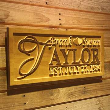 Personalized Last Name Rustic Home Decor Wood Sign