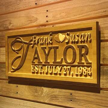 Personalized Last Name Rustic Home Decor Wood Sign