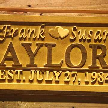 Personalized Last Name Rustic Home Decor Wood Sign