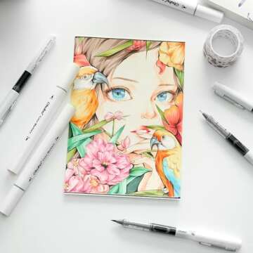 Ohuhu Liquid Fineliner Drawing Pens: 9 Sizes Micro Pens Drawing Pens Pigment Black Ink Water-proof Alcohol-proof Assorted Point Tips Smooth Writing Sketching Journaling Anime Artist Beginners - Kohala