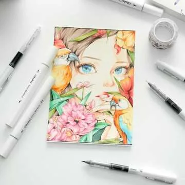 Ohuhu Liquid Fineliner Drawing Pens: 9 Sizes Micro Pens Drawing Pens Pigment Black Ink Water-proof Alcohol-proof Assorted Point Tips Smooth Writing Sketching Journaling Anime Artist Beginners - Kohala