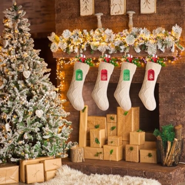 Nelyeqwo Christmas Stockings Set of 4 Large with Tags