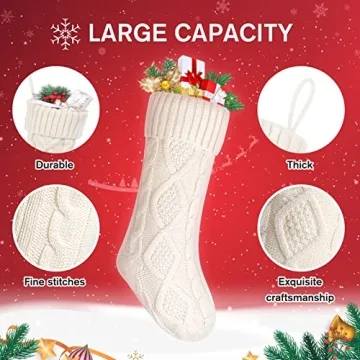 Nelyeqwo Christmas Stockings Set of 4 Large with Tags