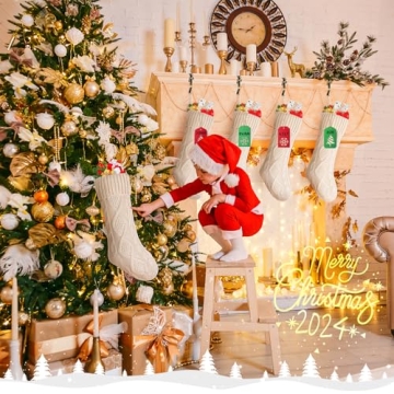 Nelyeqwo Christmas Stockings Set of 4 Large with Tags