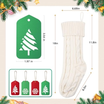 Nelyeqwo Christmas Stockings Set of 4 Large with Tags