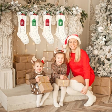 Nelyeqwo Christmas Stockings Set of 4 Large with Tags
