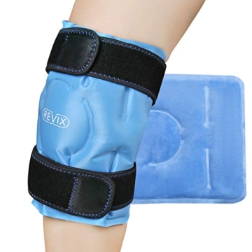 REVIX Ice Pack for Knee Pain Relief, Reusable Gel Ice Wrap for Leg Injuries, Swelling, Knee Replacem...