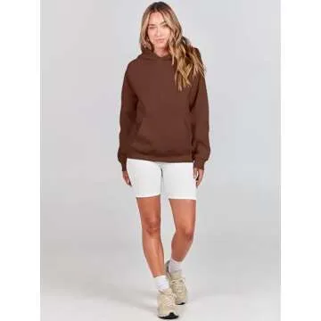 ANRABESS Oversized Fleece Hoodie for Women in Brown