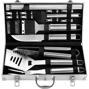 20pc Grill Accessories Kit - Best BBQ Gift Set!