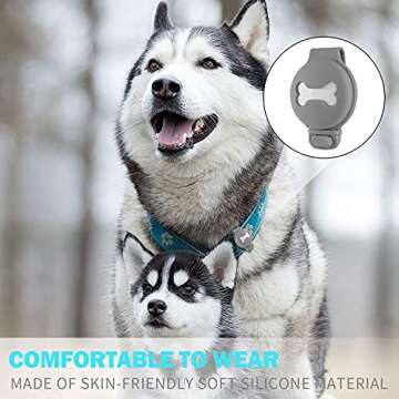 EUEHIE Airtag Dog Collar Case, Anti-Scratch Airtag Holder for Dog Collar, AirTag Cat Collar Holder, Lightweight Cover for AirTag Accessories Waterproof AirTag Case - Gray