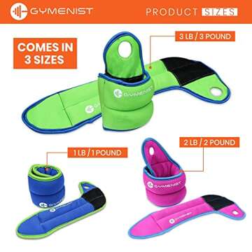 Pair of Wrist Weights With Hole for Thumb, Great for Fitenss Running Workouts & All Kind of Cardio Exercises (1 LB - PAIR - 2 Lb total)