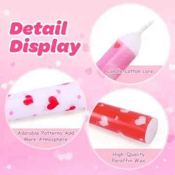 EBaokuup 6 Pcs Valentines Heart Taper Candles-10 Unscented Valentine's Day Taper Candles-Red Taper Candles for Valentine Anniversary Home Table Decoration Wedding Holiday Gift