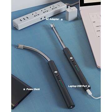 AJIJING Candle Lighter USB Rechargeable with Flexible Neck