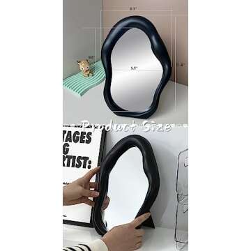 schonee Black Tabletop Makeup Mirror for Beauty and Decor