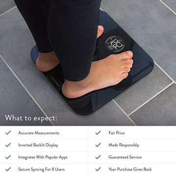 Greater Goods Digital Smart Scale for Body Weight | US-Based Company Powered by Superior Service & Dependable Products | (Black Bluetooth)