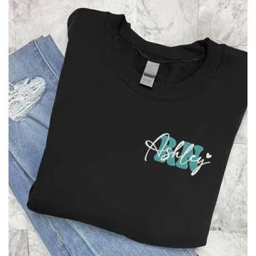 IZI POD Personalized Embroidered Nurse Sweatshirt, Women Nurse Sweatshirt, Embroidered Sweatshirt fo...