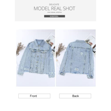 Chic Lightweight Distressed Denim Jacket for Women