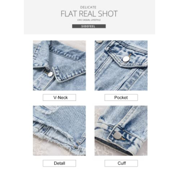 Chic Lightweight Distressed Denim Jacket for Women