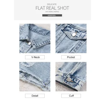 Chic Lightweight Distressed Denim Jacket for Women