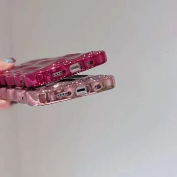 FABSPARK Case for iPhone 15 Pro,3D Meteorite Bubble Pattern Electroplate Plating Glitter Curly Wavy Frame Glossy Case,Soft TPU Shockproof for iPhone 15 Pro 6.1 Inch,Golden