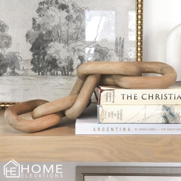 Acacia Wood Chain Link Decor for Elegant Home Styling