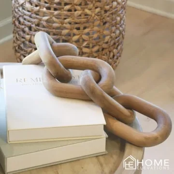 Acacia Wood Chain Link Decor for Elegant Home Styling