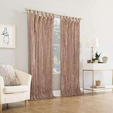 No. 918 Odelia Semi-Sheer Velvet Curtain Panel 50" x 84"