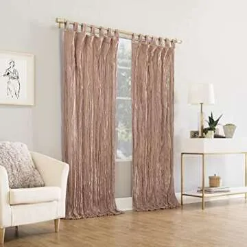 No. 918 Odelia Semi-Sheer Velvet Curtain Panel 50" x 84"