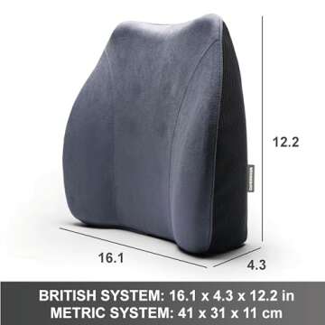 WENNEBIRD Model Q Lumbar Support Pillow - Patented Ergonomic Back Support for Lower Back Pain Relief for Office Chair, Car, Sofa, Plane, Couch, Recliner