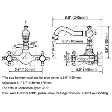 LightInTheBox Bathroom Wall Mounted Mixer Faucet