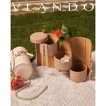 Vlando Travel Jewelry Box for Women - Organizable & Stylish