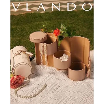 Vlando Travel Jewelry Box for Women - Organizable & Stylish