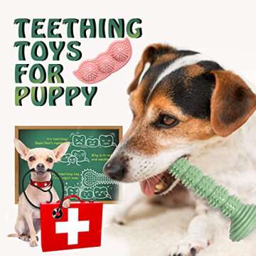 JMZDS&JL Dog Chew Toys for Puppies, 6 Pack Pet Teething Toys for Playtime and Teeth Cleaning, Squeak...