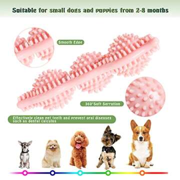 JMZDS&JL Dog Chew Toys for Puppies, 6 Pack Pet Teething Toys for Playtime and Teeth Cleaning, Squeaky Toys for Dogs Rubber Ball Dog Rope Toy Durable Pet Toys for Dogs Interactive Plush Dog Toys