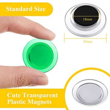 45 Pieces Whiteboard Magnets Round Refrigerator Magnets Dry Board Mini Fridge Teacher Supplies for H...