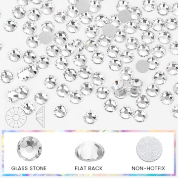 Novani Rhinestones 1440pcs SS20 Glass Rhinestones Crystal Flatback Gemstones for Crafts Nails Makeup...