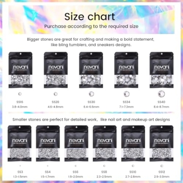 Novani 1440pcs SS20 Crystal Rhinestones for Crafting