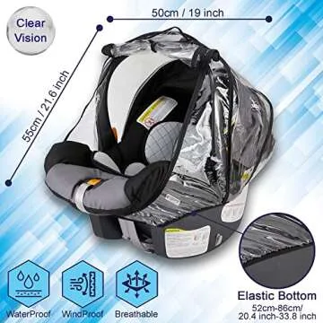 Baby & Beyond's Car Seat Rain Cover - Universal Weather Shield with Zipper