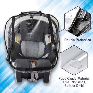 Baby & Beyond Car Seat Rain Cover with Quick Access Zipper