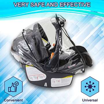 Baby & Beyond Car Seat Rain Cover with Quick Access Zipper