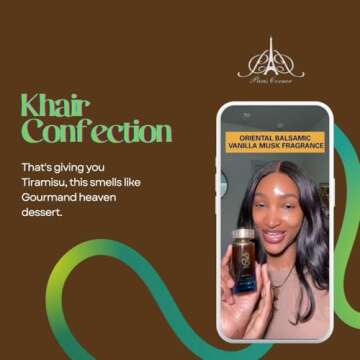 Paris Corner | Khair Confection EDP 3.4 Fl Oz | Sweet Candy Scent Perfume for Men & Women | Indulge in Luscious Pear, Whipped Cream, Jasmine & Vanilla Notes
