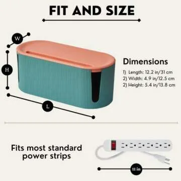 DClutter Cable Management Box | Cord Organizer to Conceal Computer, Router, TV Wires, & Power Strip | Modern, Minimalistic, Sleek & Sturdy Design | 3 Free Silicone Cable Ties Included - Honey Yellow