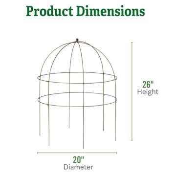 Gardener's Supply Company Jardin Bird Cage Plant Support | Large Sturdy Grow-Through Steel Flower Trellis and Garden Decor | Best to Support Peonies, Baptisia, Sedum & Other Perennials - 26" H