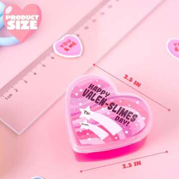 JOYIN 30 PCS Clear Slime Hearts for Kids Classroom Exchange Prizes, Party Favors, Gift Exchange