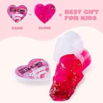 JOYIN 30 PCS Clear Slime Hearts for Kids Classroom Exchange Prizes, Party Favors, Gift Exchange