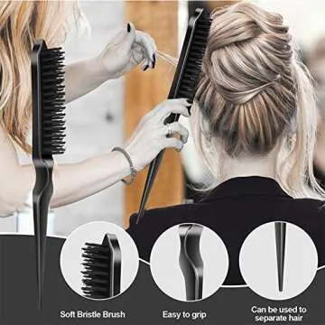 SWEET VIEW Hair Styling Set - 4 Versatile Brushes and Combs